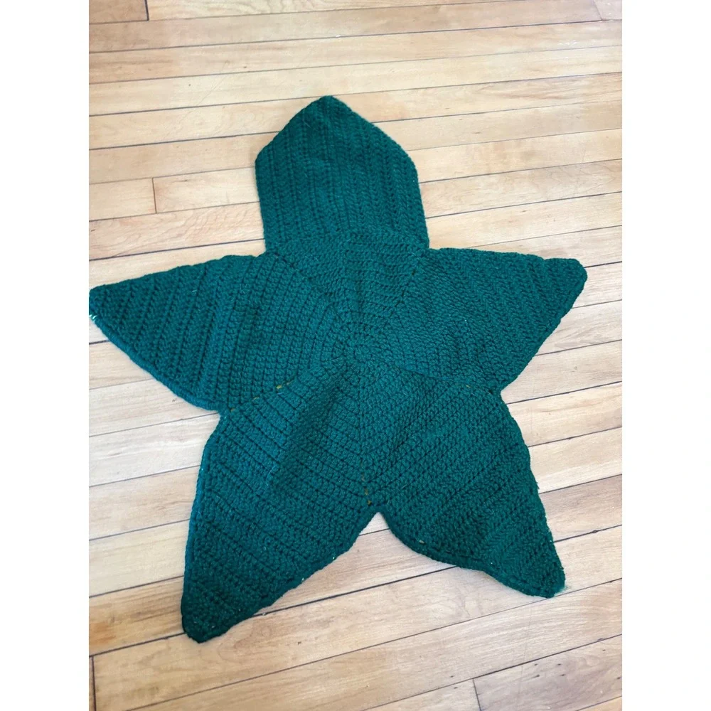 Handmade Crochet Star Baby Bunting Bag Hooded Swaddle Yellow Green